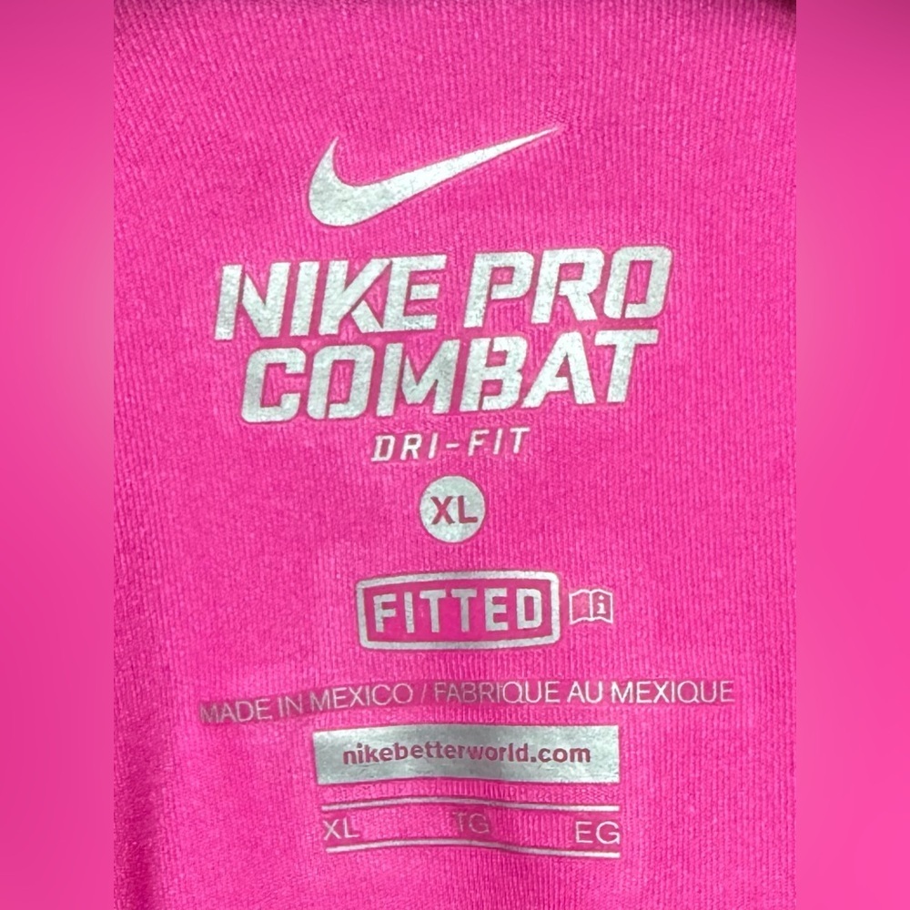 🫟Nike DriFIT Pink Pro Combat Fitted Shirt - Picture 3 of 11